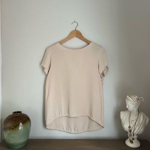 Cuyana blush silk tee small